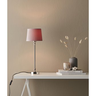 zdjęcie Lampa stołowa chrom z różowym abażurem Liam